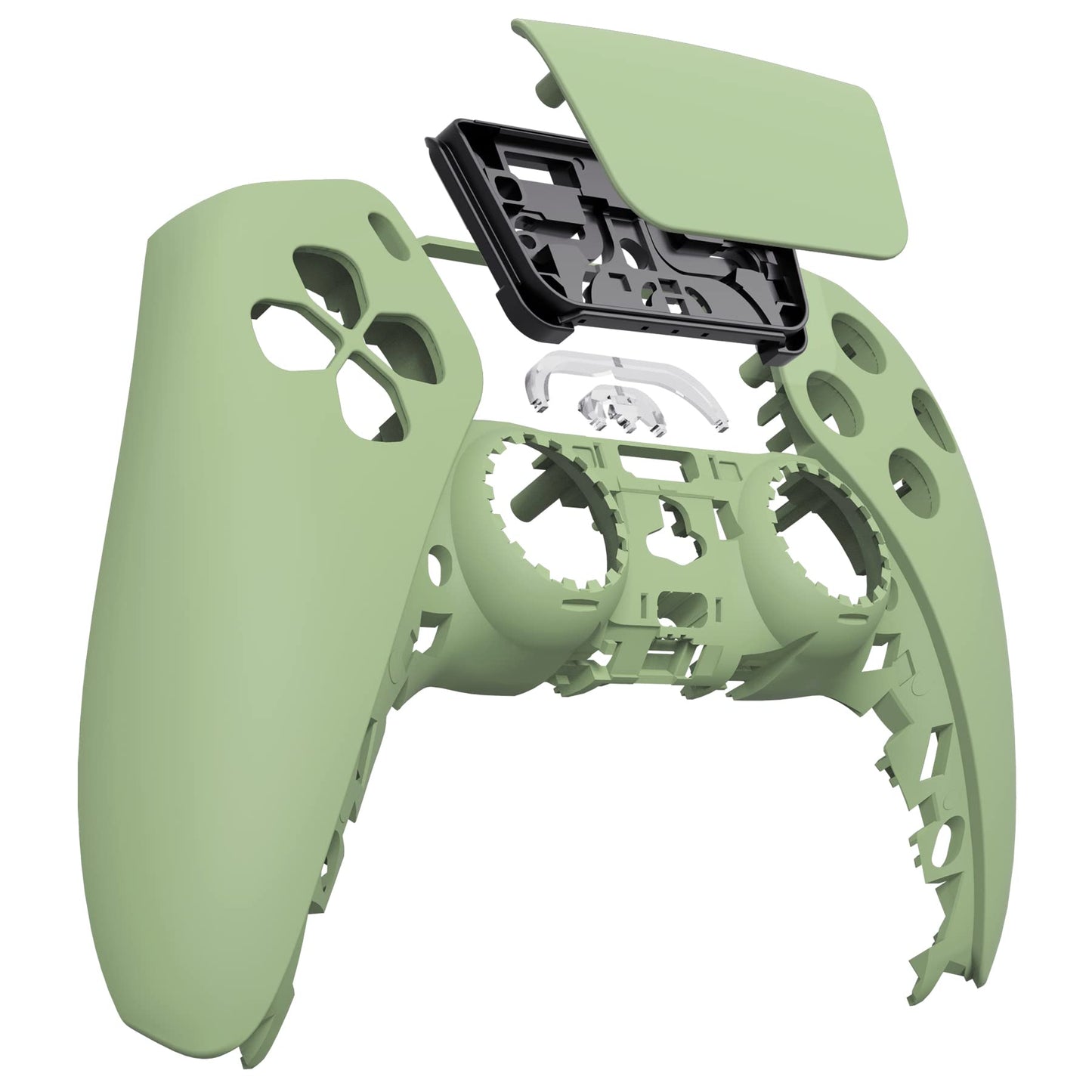 eXtremeRate Matcha Green Touchpad Front Top Shell Compatible with ps5 Controller BDM-010 020 030 040 050, DIY Replacement Shell Custom Touch Pad Cover Compatible with ps5 Controller