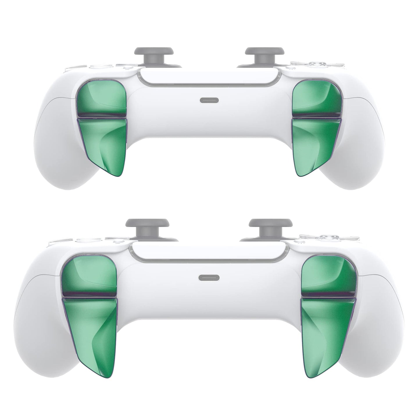 PlayVital Blade 2 Pairs Shoulder Buttons Extension Triggers for ps5 Controller, Game Improvement Adjusters for PS Portal Remote Player, Bumper Trigger Extenders for ps5 Edge - Chameleon Green Purple