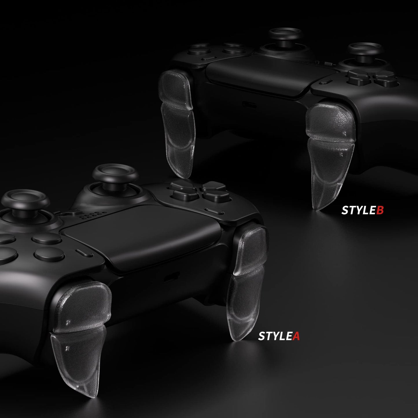 PlayVital Blade 2 Pairs Shoulder Buttons Extension Triggers for ps5 Controller, Game Improvement Adjusters for PS Portal Remote Player, Bumper Trigger Extenders for ps5 Edge - Semi-Transparent Clear