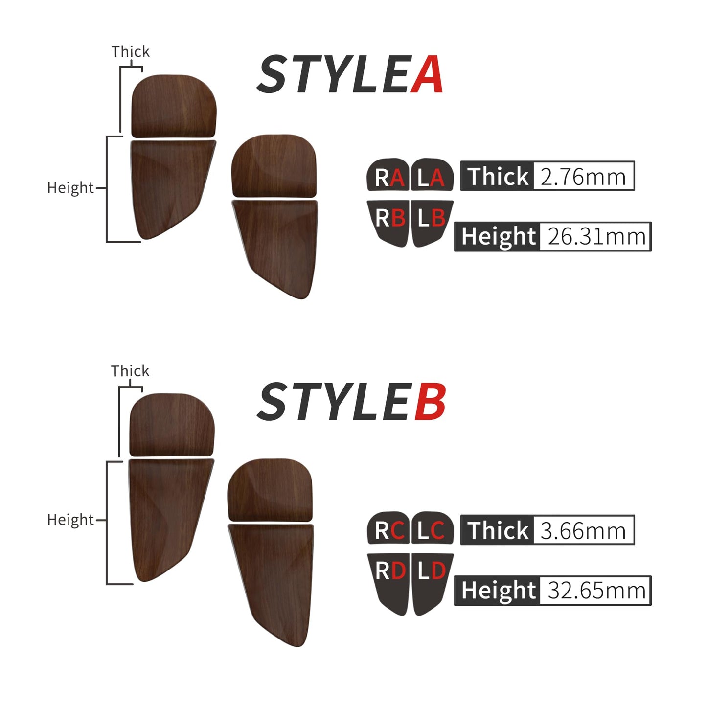 PlayVital Blade 2 Pairs Shoulder Buttons Extension Triggers for ps5 Controller, Game Improvement Adjusters for PS Portal Remote Player, Bumper Trigger Extenders for ps5 Edge Controller - Wood Grain