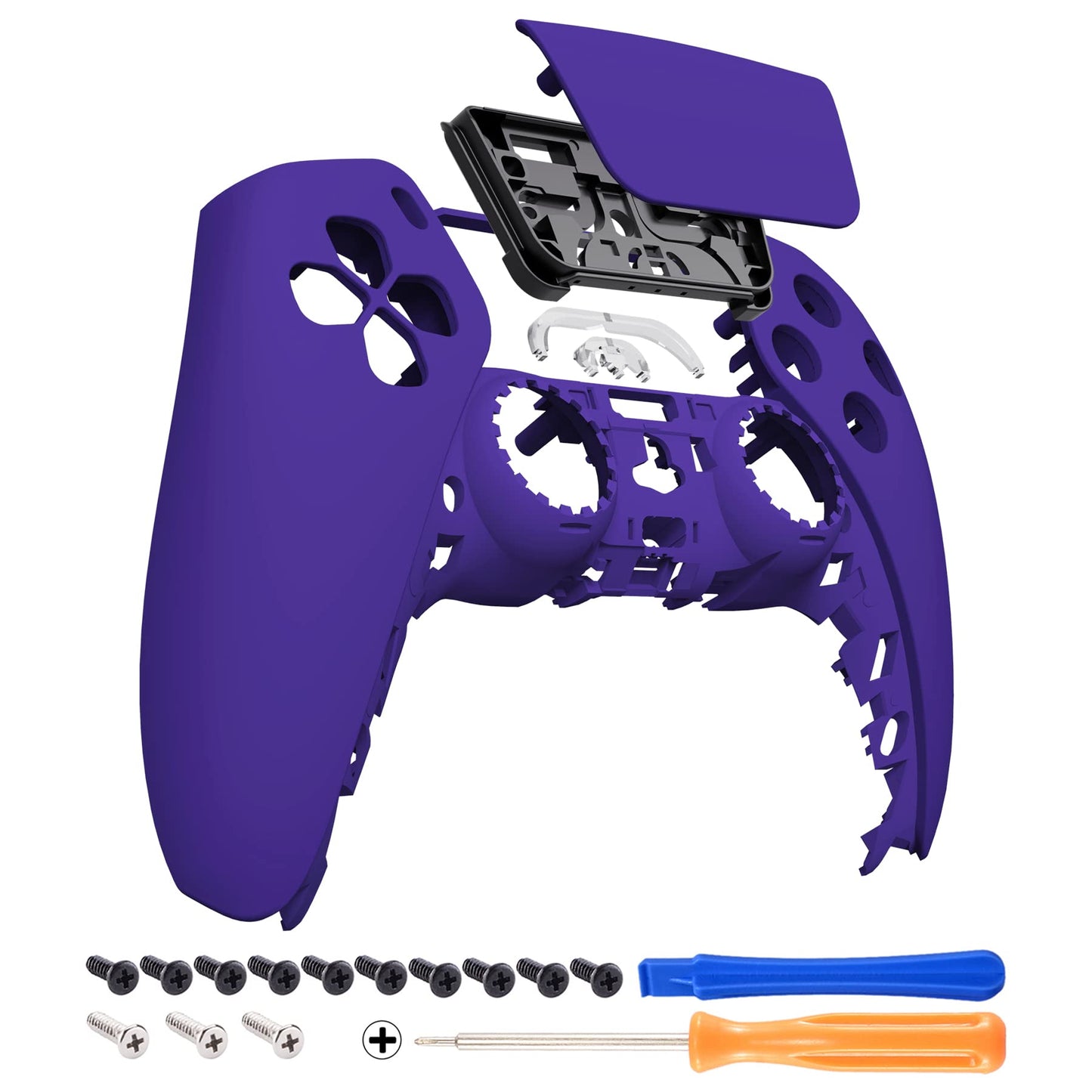 eXtremeRate Purple Soft Touch Touchpad Front Top Shell Compatible with ps5 Controller BDM-010 020 030 040 050, DIY Replacement Shell Custom Touch Pad Cover Compatible with ps5 Controller