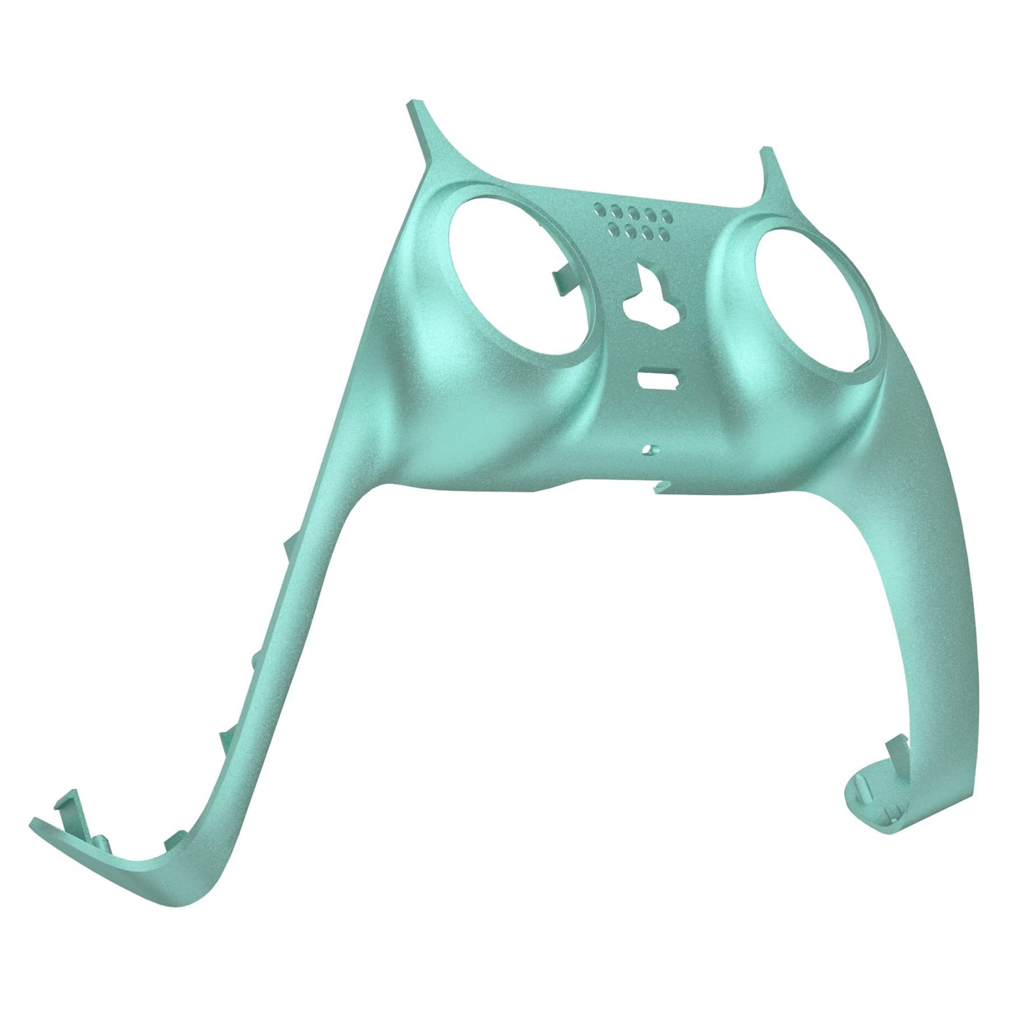 eXtremeRate Metallic Vista Green Decorative Trim Shell Compatible with p s 5 Controller, DIY Replacement Clip Shell, Custom Plates Cover Compatible with p s 5 Controller with Accent Rings