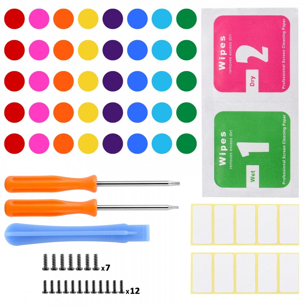 eXtremeRate Custom Home Guide Button LED Mod Stickers for Xbox Series X/S, for Xbox One Elite V1/V2, for Xbox One S/X, Xbox One Standard Controller with Tools Set - 40 pcs in 8 Colors