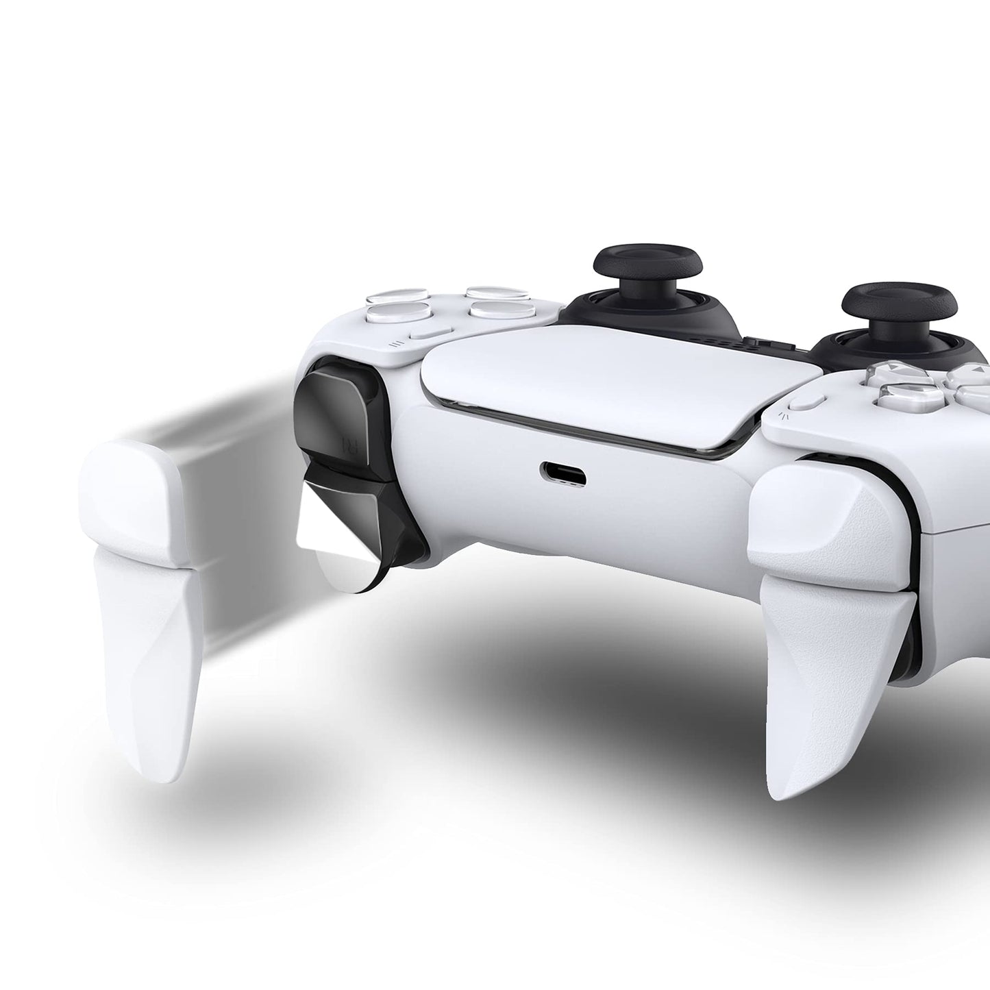 PlayVital Blade 2 Pairs Shoulder Buttons Extension Triggers for ps5 Controller, Game Improvement Adjusters for PS Portal Remote Player, Bumper Trigger Extenders for ps5 Edge Controller - White