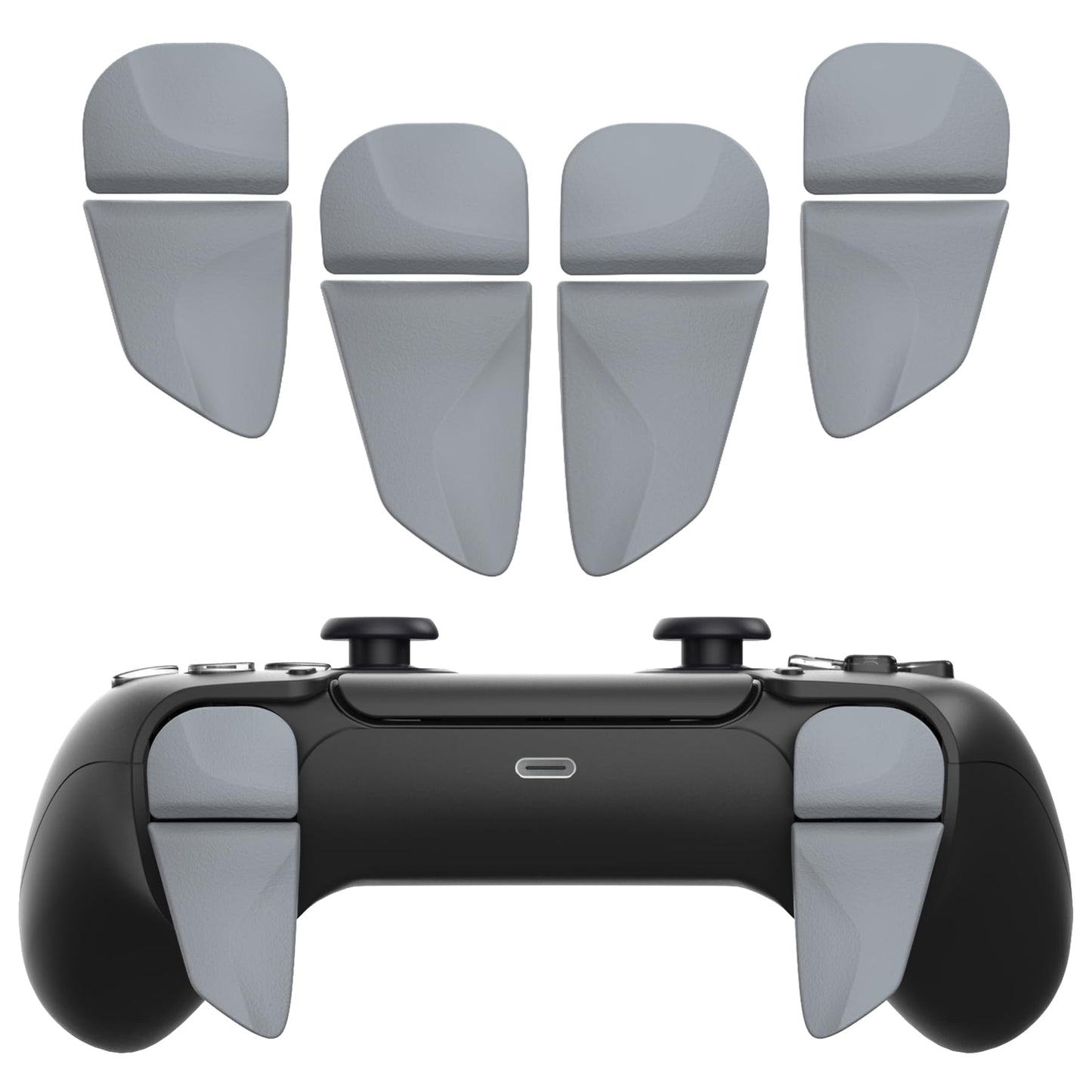 PlayVital BLADE 2 Pairs Shoulder Buttons Extension Triggers for ps5 Controller, Game Improvement Adjusters for PS Portal Remote Player, Bumper Trigger Extenders for ps5 Edge Controller - New Hope Gray