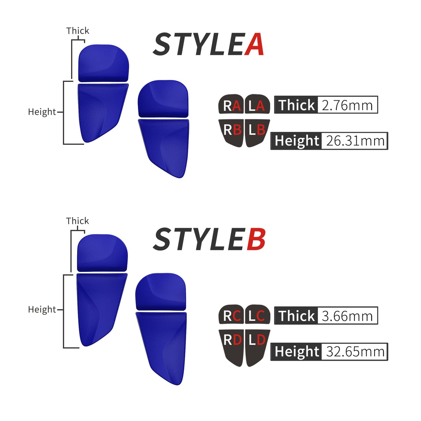 PlayVital Blade 2 Pairs Shoulder Buttons Extension Triggers for ps5 Controller, Game Improvement Adjusters for PS Portal Remote Player, Bumper Trigger Extenders for ps5 Edge Controller - Blue