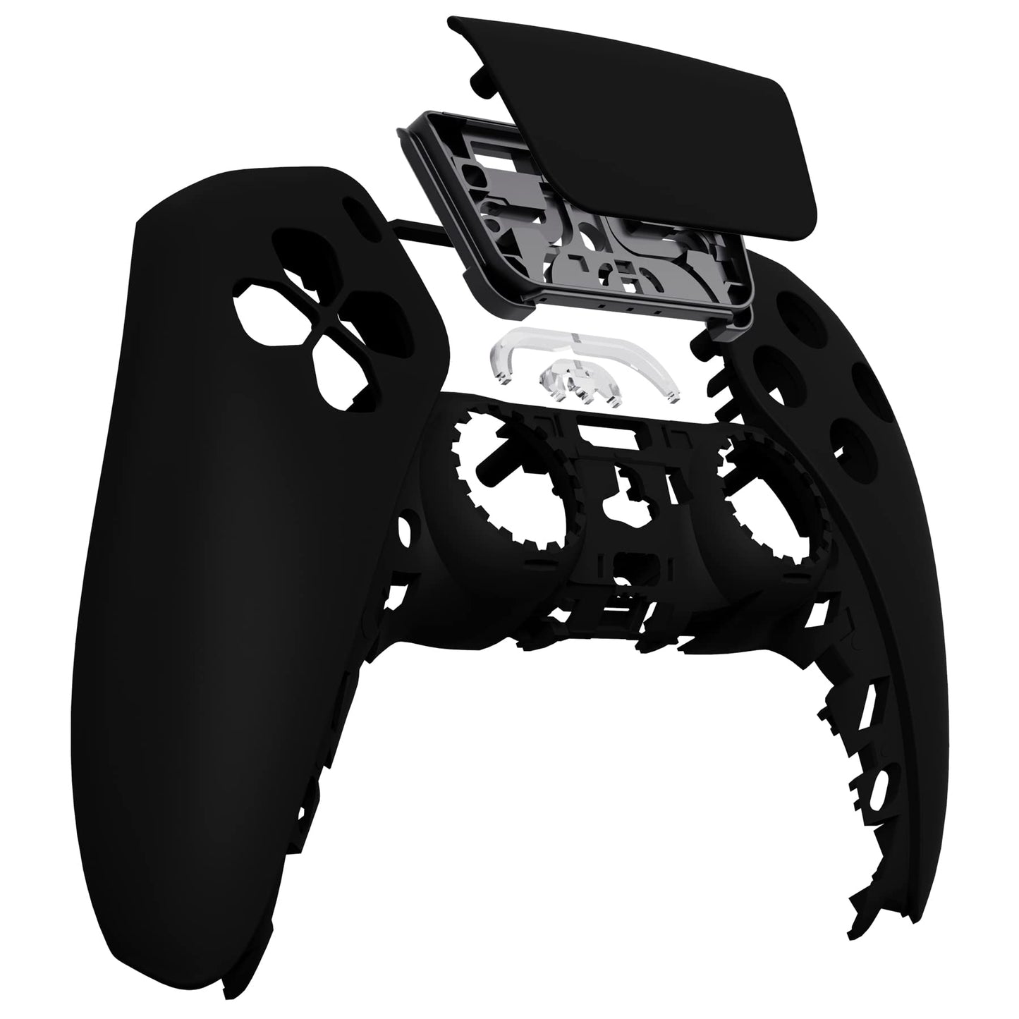 eXtremeRate Black Soft Touch Touchpad Front Top Shell Compatible with ps5 Controller BDM-010 020 030 040 050, DIY Replacement Shell Custom Touch Pad Cover Compatible with ps5 Controller