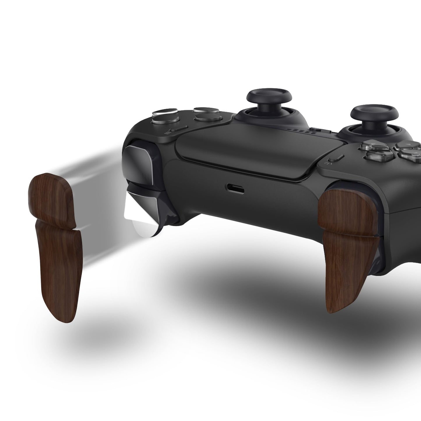 PlayVital Blade 2 Pairs Shoulder Buttons Extension Triggers for ps5 Controller, Game Improvement Adjusters for PS Portal Remote Player, Bumper Trigger Extenders for ps5 Edge Controller - Wood Grain