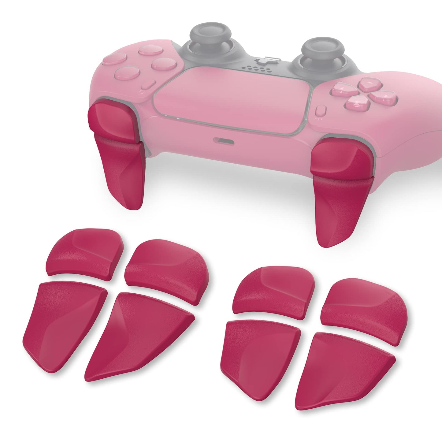 PlayVital Blade 2 Pairs Shoulder Buttons Extension Triggers for ps5 Controller, Game Improvement Adjusters for PS Portal Remote Player, Bumper Trigger Extenders for ps5 Edge Controller - Cosmic Red