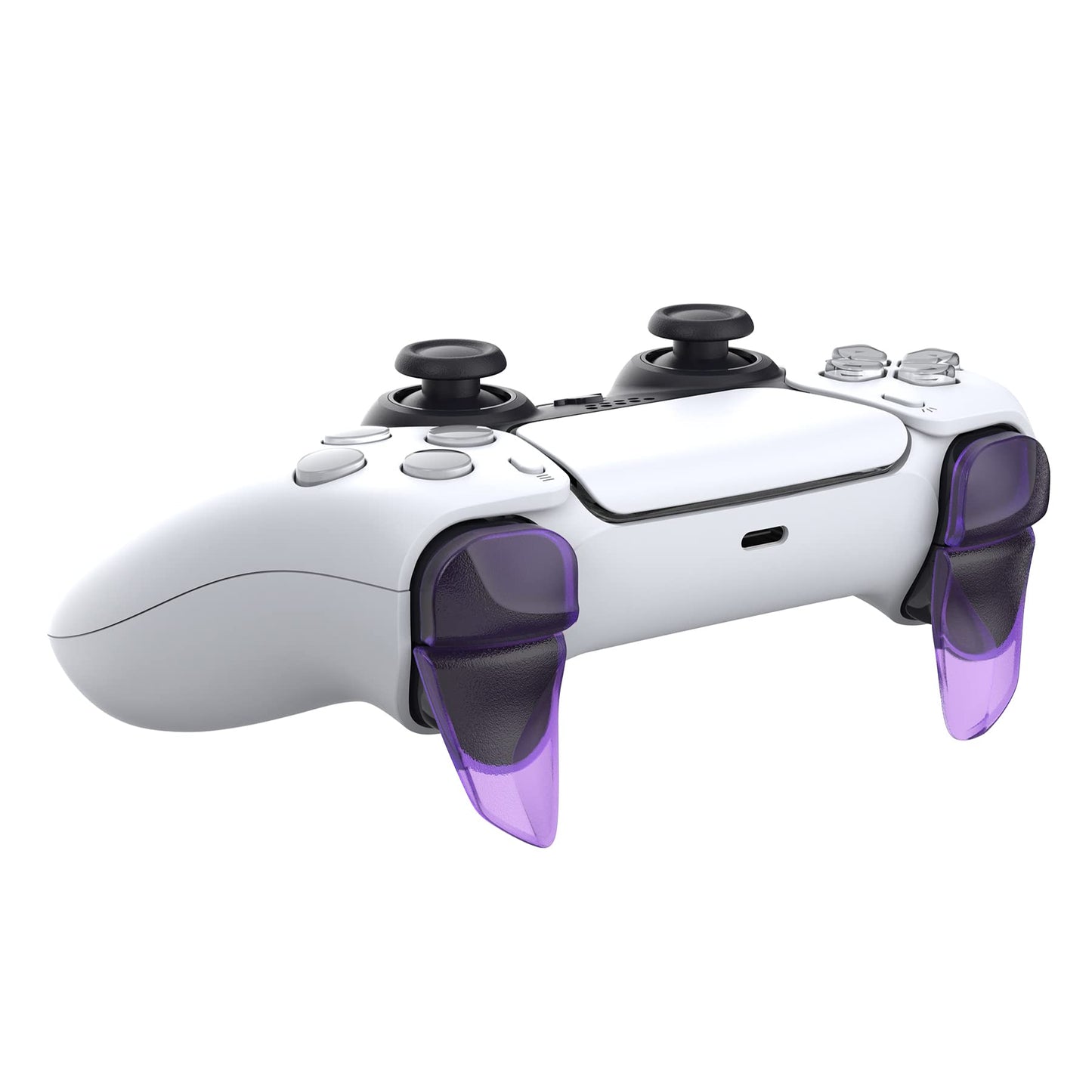 PlayVital Blade 2 Pairs Shoulder Buttons Extension Triggers for ps5 Controller, Game Improvement Adjusters for PS Portal Remote Player, Bumper Trigger Extenders for ps5 Edge - Clear Atomic Purple
