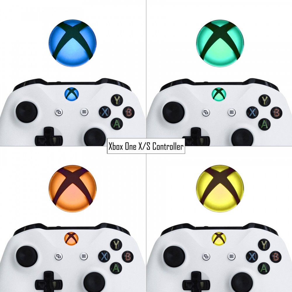 eXtremeRate Custom Home Guide Button LED Mod Stickers for Xbox Series X/S, for Xbox One Elite V1/V2, for Xbox One S/X, Xbox One Standard Controller with Tools Set - 40 pcs in 8 Colors