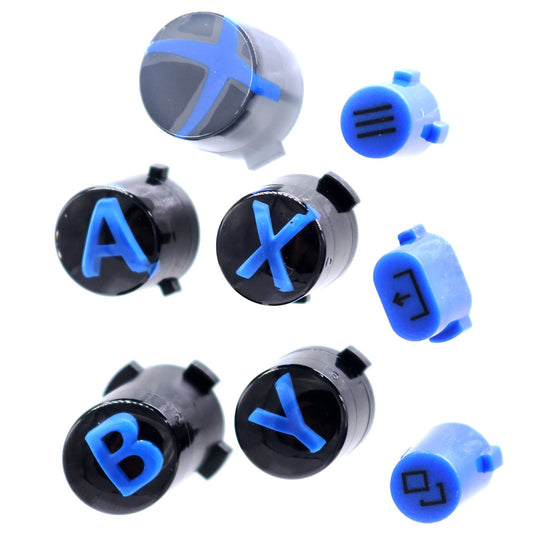 Deal4GO 8-Pack Plastic ABXY Buttons Menu View Share Keys Set Replacement for Xbox Series S & Xbox Series X Controller (Blue), (XSSX-8PB)