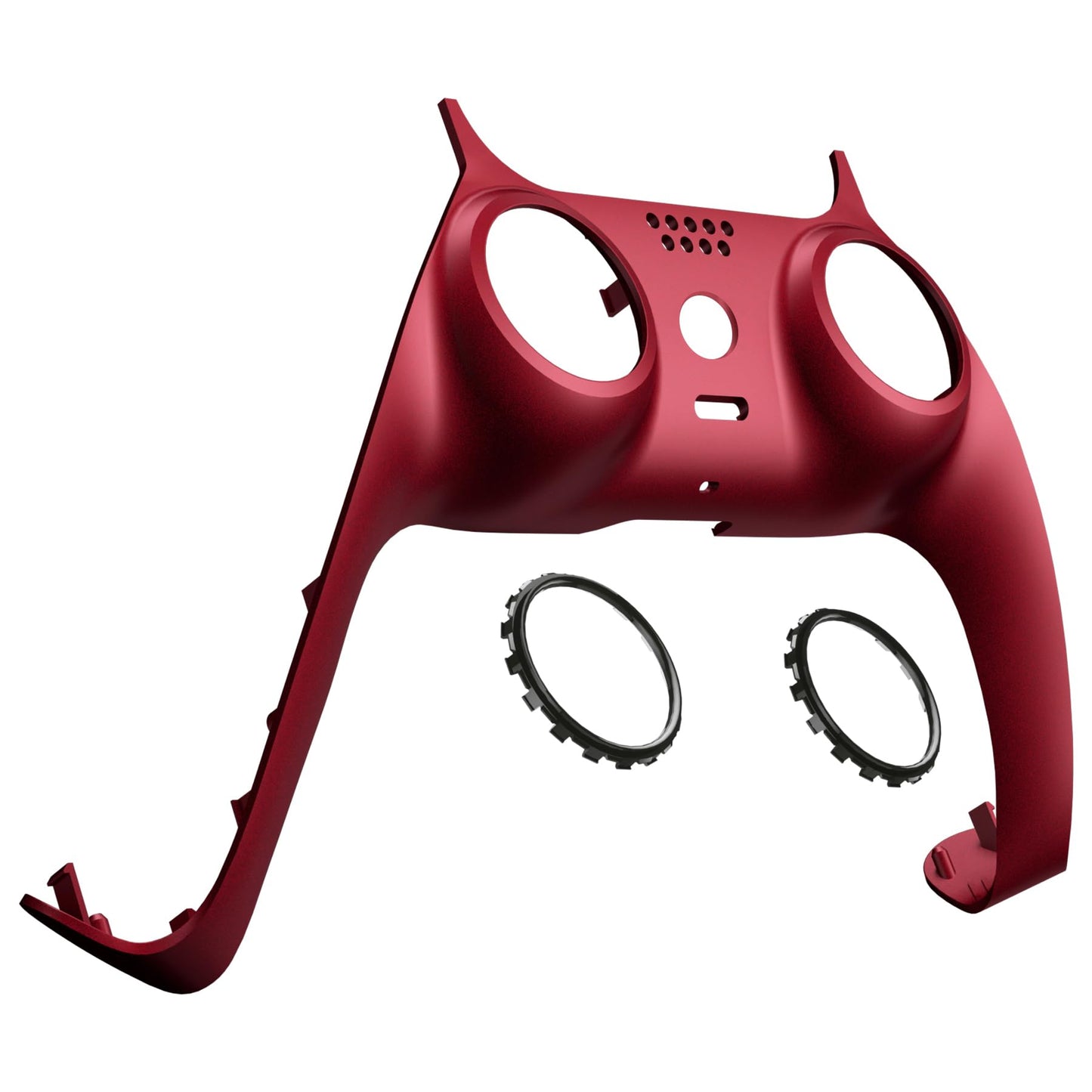 eXtremeRate Volcanic Red Decorative Trim Shell Compatible with P S 5 Controller DIY Replacement Clip Shell, Custom Plates Cover Compatible with P S 5 Controller with Accent Rings