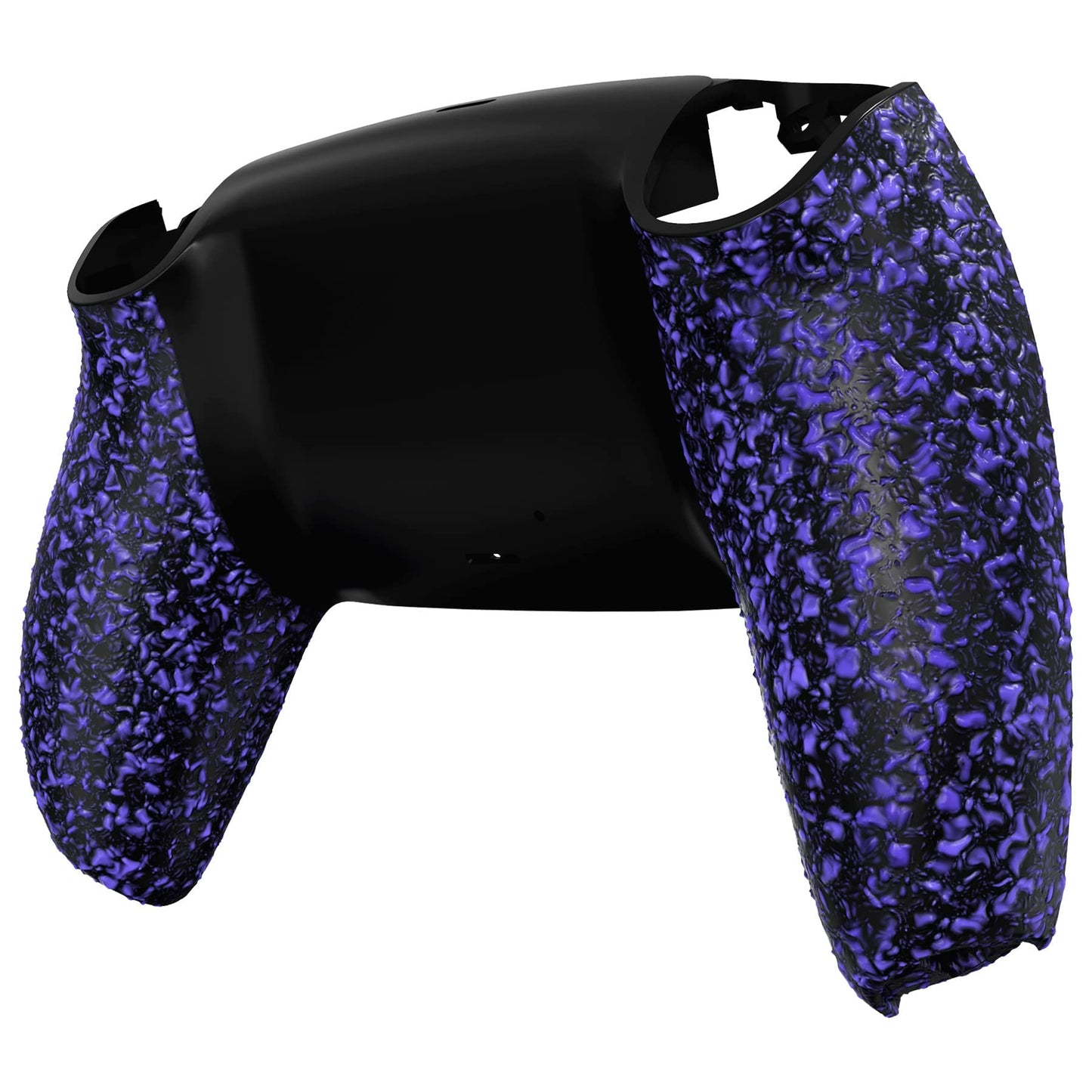 eXtremeRate Textured Purple Non-Slip Custom Back Plate Bottom Shell Compatible with ps5 Controller, 3D Splashing Cover, Game Improvement Replacement Back Shell Cover Compatible with ps5 Controller