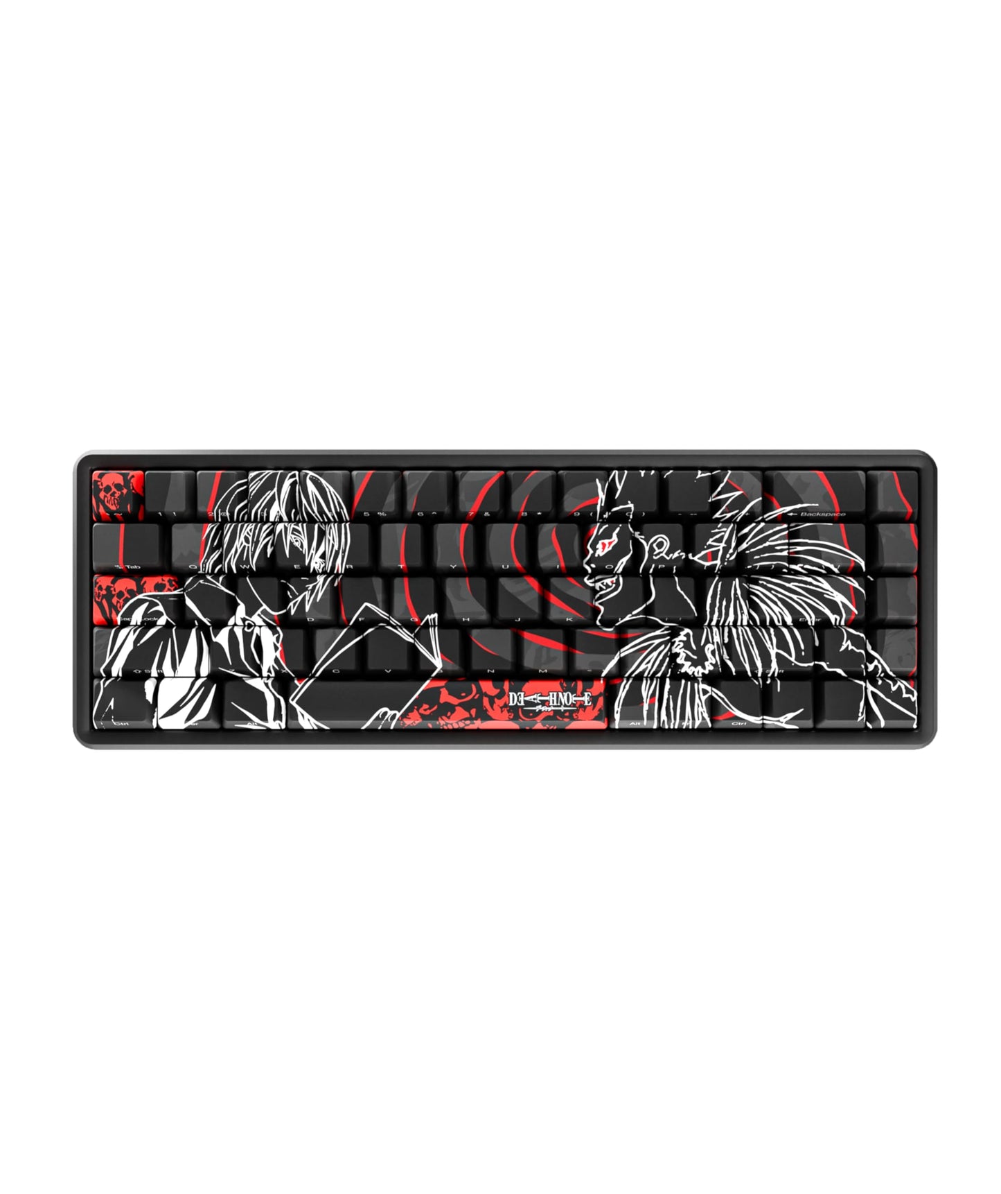 Death Note Ryuk and Light PBT Dye Sub Anime Keycaps for Mechanical Gaming Keyboards, Cherry MX Switches, Custom Side Print, ANSI ISO Support, US Layout - Officially Licensed