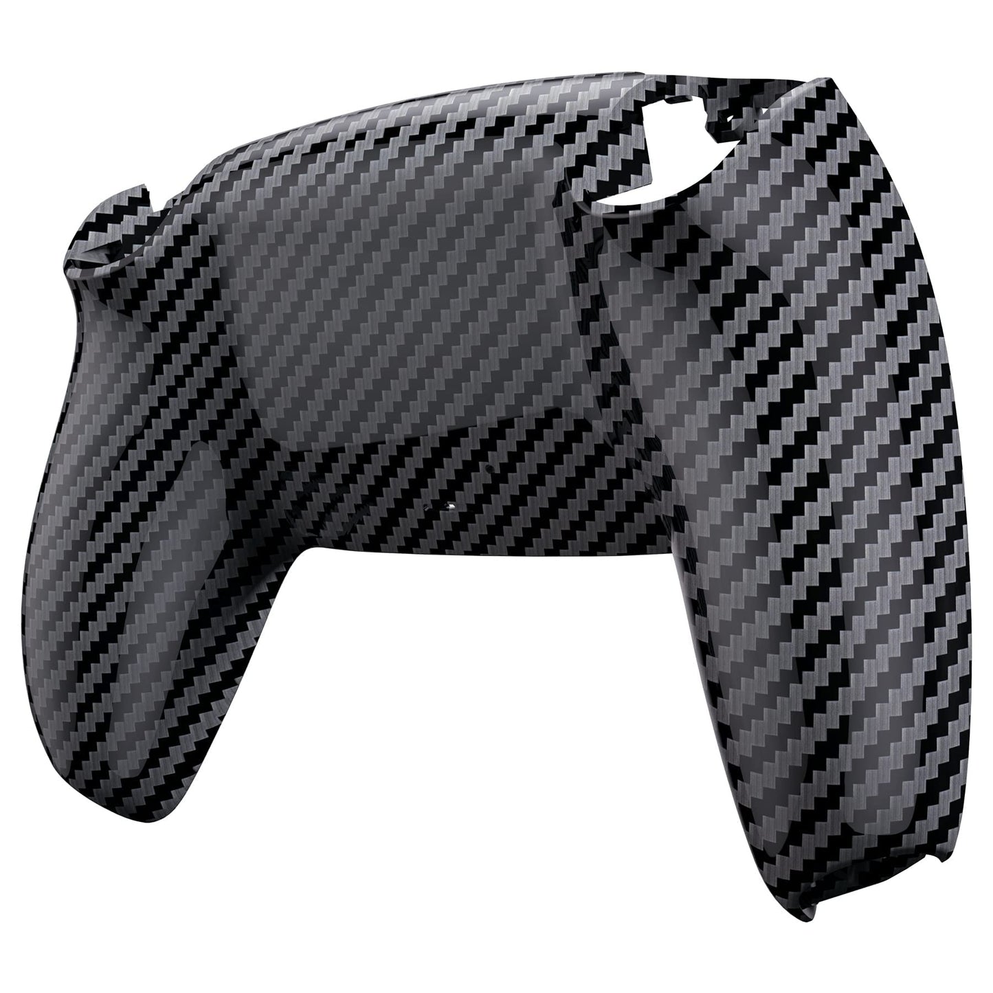 eXtremeRate Graphite Carbon Fiber Patterned Soft Touch Custom Back Plate Bottom Shell Compatible with ps5 Controller, Soft Touch Replacement Back Shell Cover Compatible with ps5 Controller