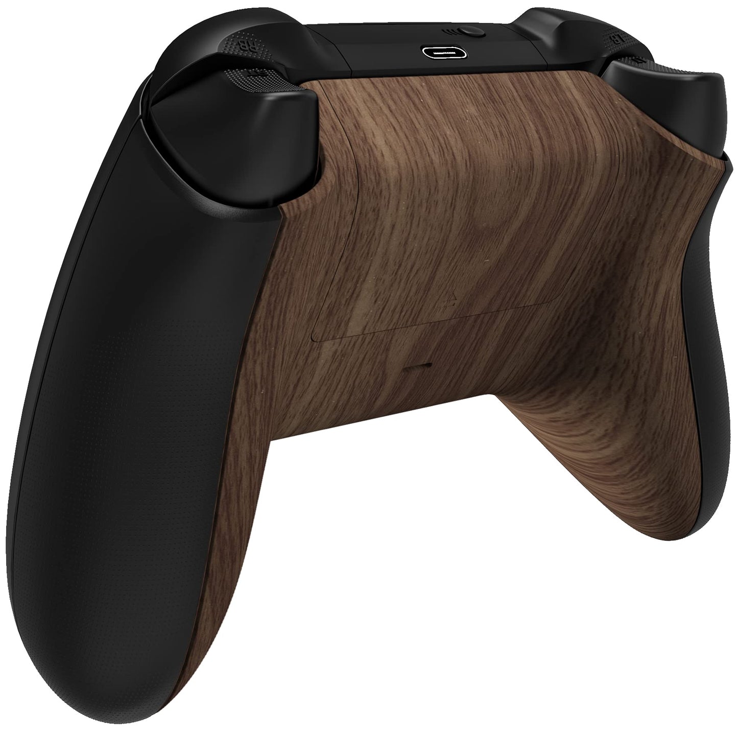 eXtremeRate Custom Back Cover Shell for Xbox Series X & S Controller, Wood Grain Replacement Controller Battery Cover & Bottom Shell