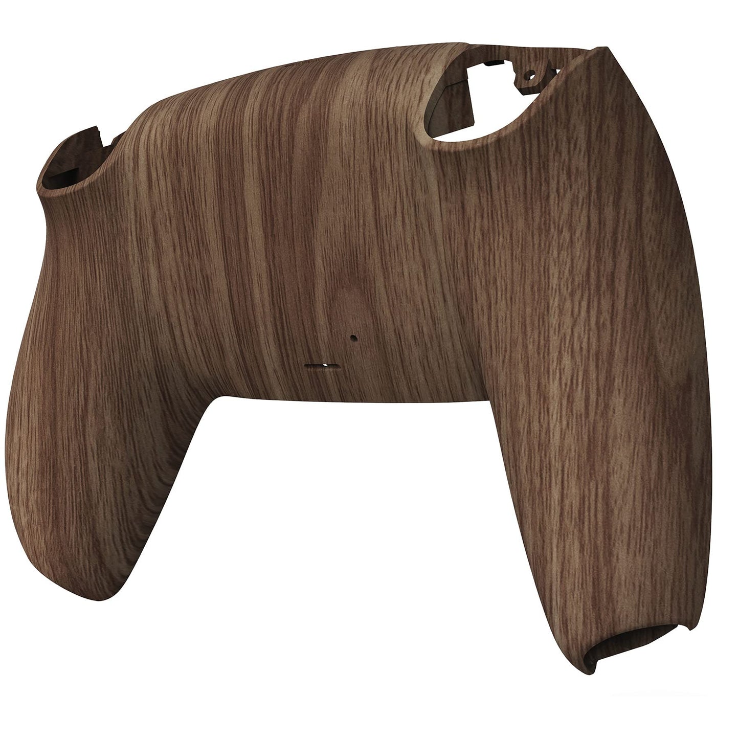 eXtremeRate Wood Grain Patterned Soft Touch Custom Back Plate Bottom Shell Compatible with ps5 Controller, Replacement Back Shell Cover Compatible with ps5 Controller