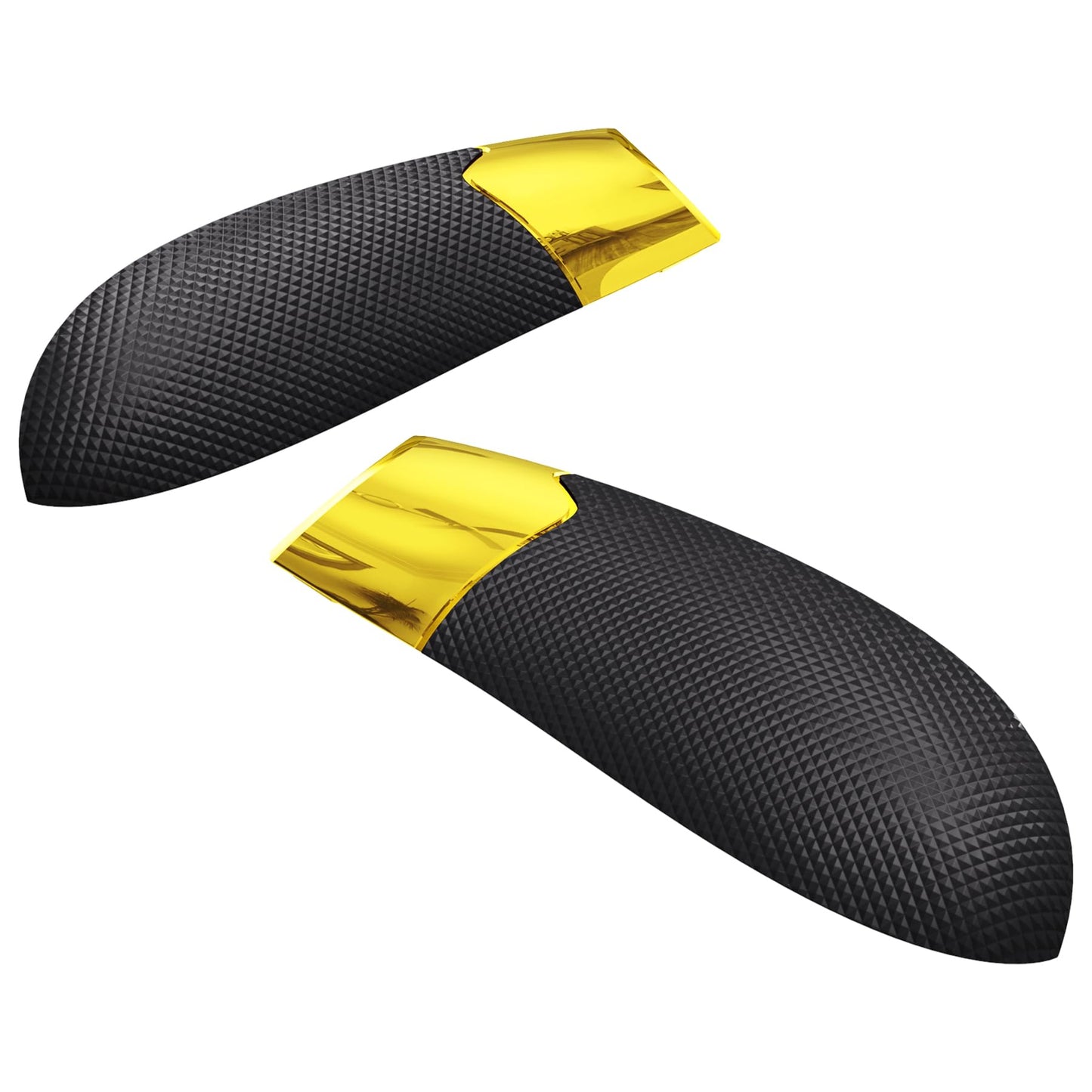 eXtremeRate Performance Rubberized Grips Replacement Back Panels for Xbox Series X|S, Chrome Gold Non-Slip Diamond Texture Side Rails Handles for Xbox Core Controller- Controller Not Included