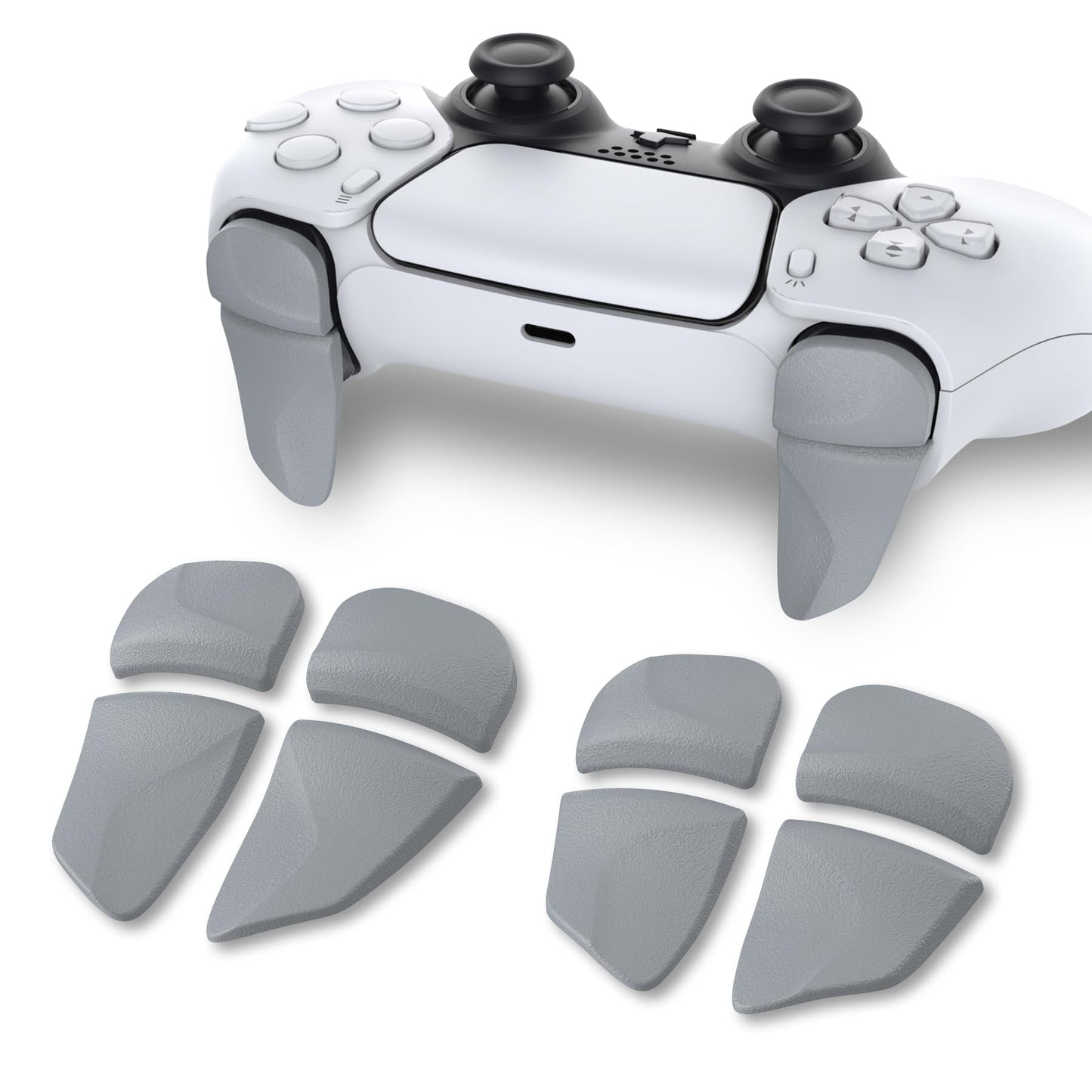 PlayVital BLADE 2 Pairs Shoulder Buttons Extension Triggers for ps5 Controller, Game Improvement Adjusters for PS Portal Remote Player, Bumper Trigger Extenders for ps5 Edge Controller - New Hope Gray