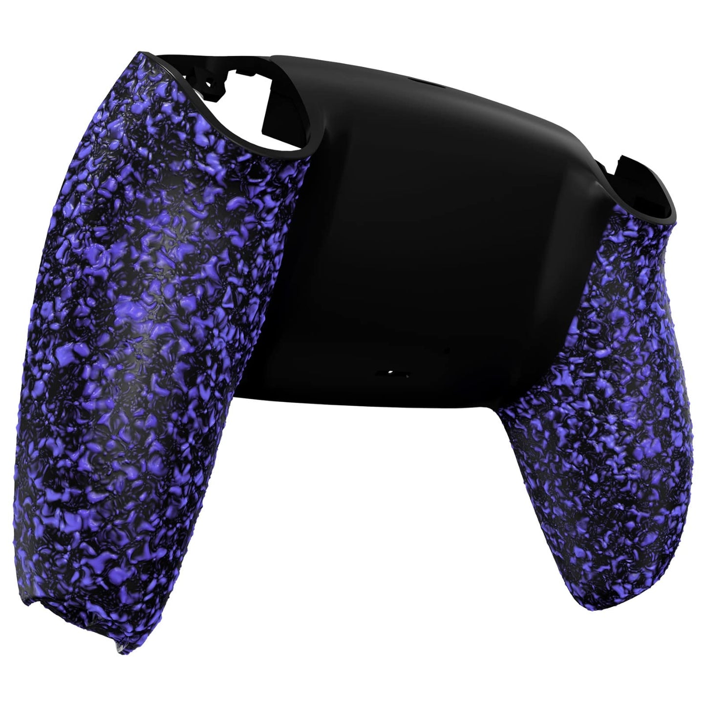 eXtremeRate Textured Purple Non-Slip Custom Back Plate Bottom Shell Compatible with ps5 Controller, 3D Splashing Cover, Game Improvement Replacement Back Shell Cover Compatible with ps5 Controller