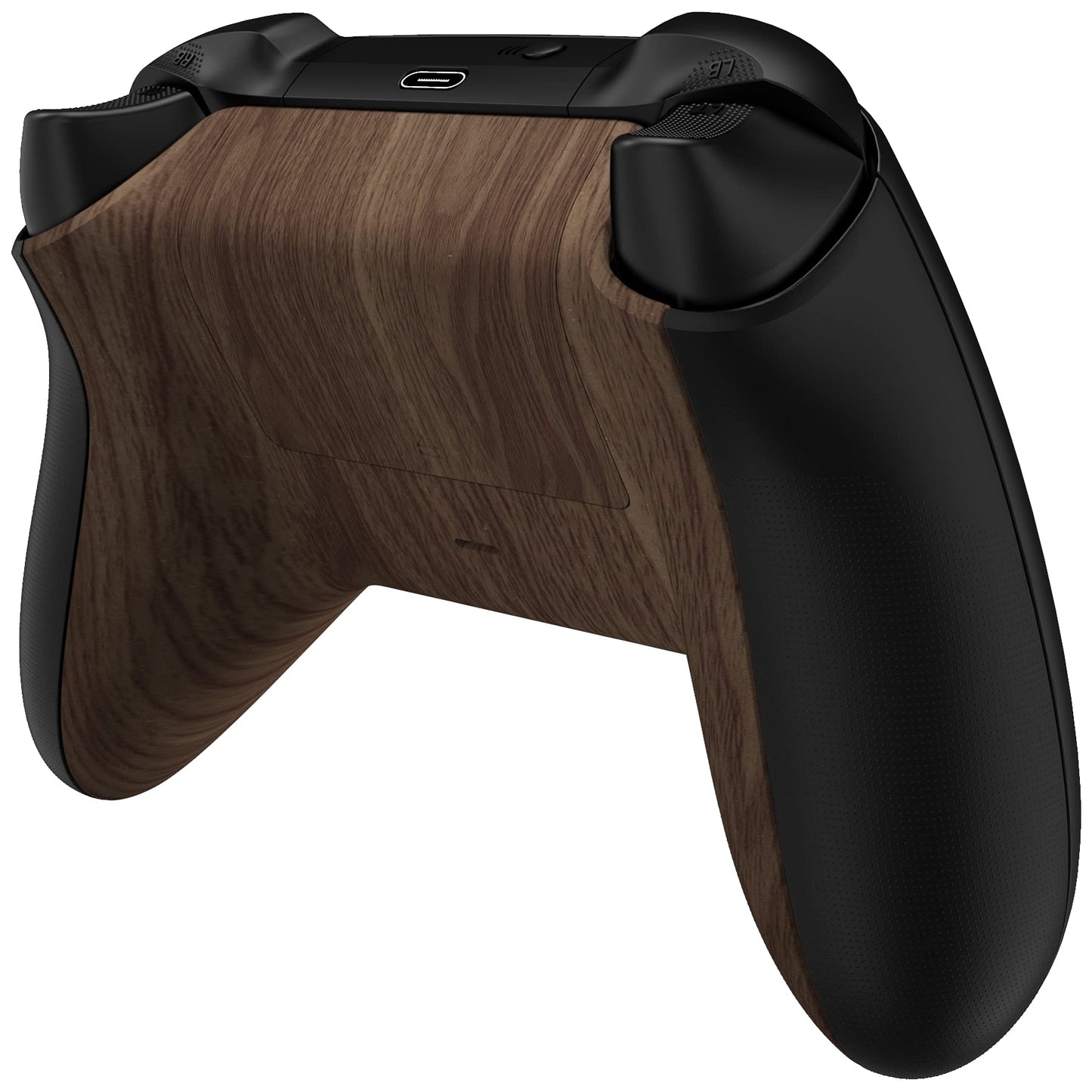 eXtremeRate Custom Back Cover Shell for Xbox Series X & S Controller, Wood Grain Replacement Controller Battery Cover & Bottom Shell