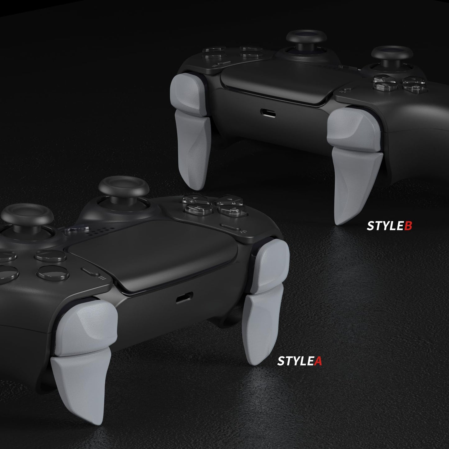 PlayVital BLADE 2 Pairs Shoulder Buttons Extension Triggers for ps5 Controller, Game Improvement Adjusters for PS Portal Remote Player, Bumper Trigger Extenders for ps5 Edge Controller - New Hope Gray