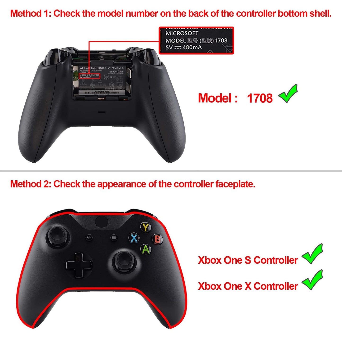 eXtremeRate Multi-Colors Luminated Dpad Thumbsticks Start Back ABXY Action Buttons, Black Classical Symbols Buttons DTFS (DTF 2.0) LED Kit for Xbox One S/X Controller - Controller NOT Included