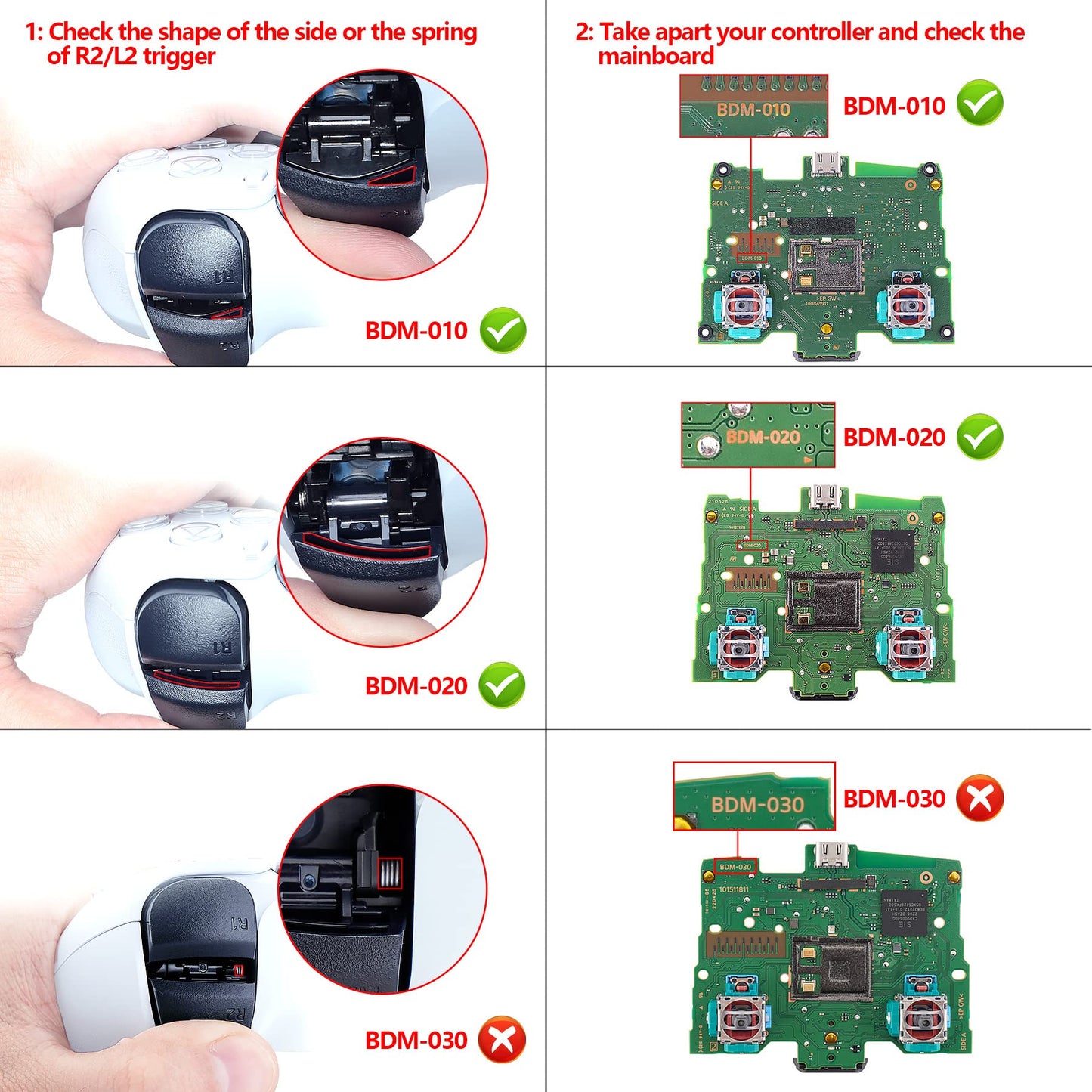 eXtremeRate Replacement D-pad R1 L1 R2 L2 Triggers Share Options Face Buttons, Passion Red Full Set Buttons Compatible with ps5 Controller BDM-010 & BDM-020