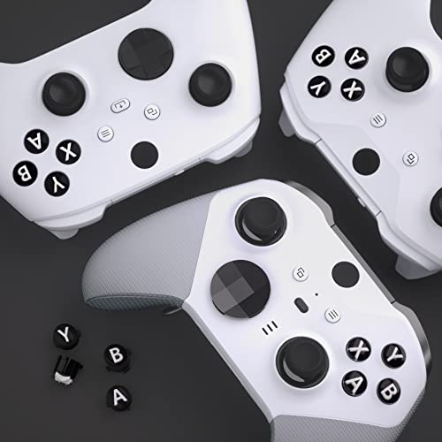 eXtremeRate ABXY Buttons for Xbox Series X & S Controller, Three-Tone Black & Clear with White Classic Symbols Action Keys Replacement Buttons for Xbox One S/X, Elite Series 2 & 1 Wireless Controller