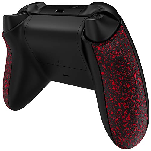 eXtremeRate Grip Cover for Xbox Series X & S, Textured Red Non-Slip Back Panels Accessories, Replacement Side Rails Shell for Xbox Wireless Controller - Controller Not Included