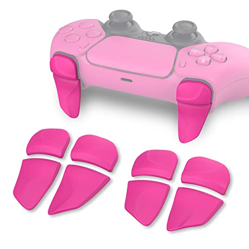 PlayVital Blade 2 Pairs Shoulder Buttons Extension Triggers for ps5 Controller, Game Improvement Adjusters for PS Portal Remote Player, Bumper Trigger Extenders for ps5 Edge Controller - Nova Pink