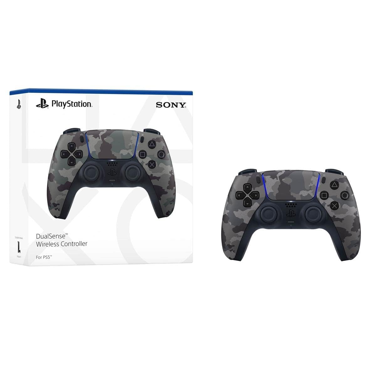 PlayStation Sony 5 DualSense Wireless Controller - Gray Camouflage (Renewed)
