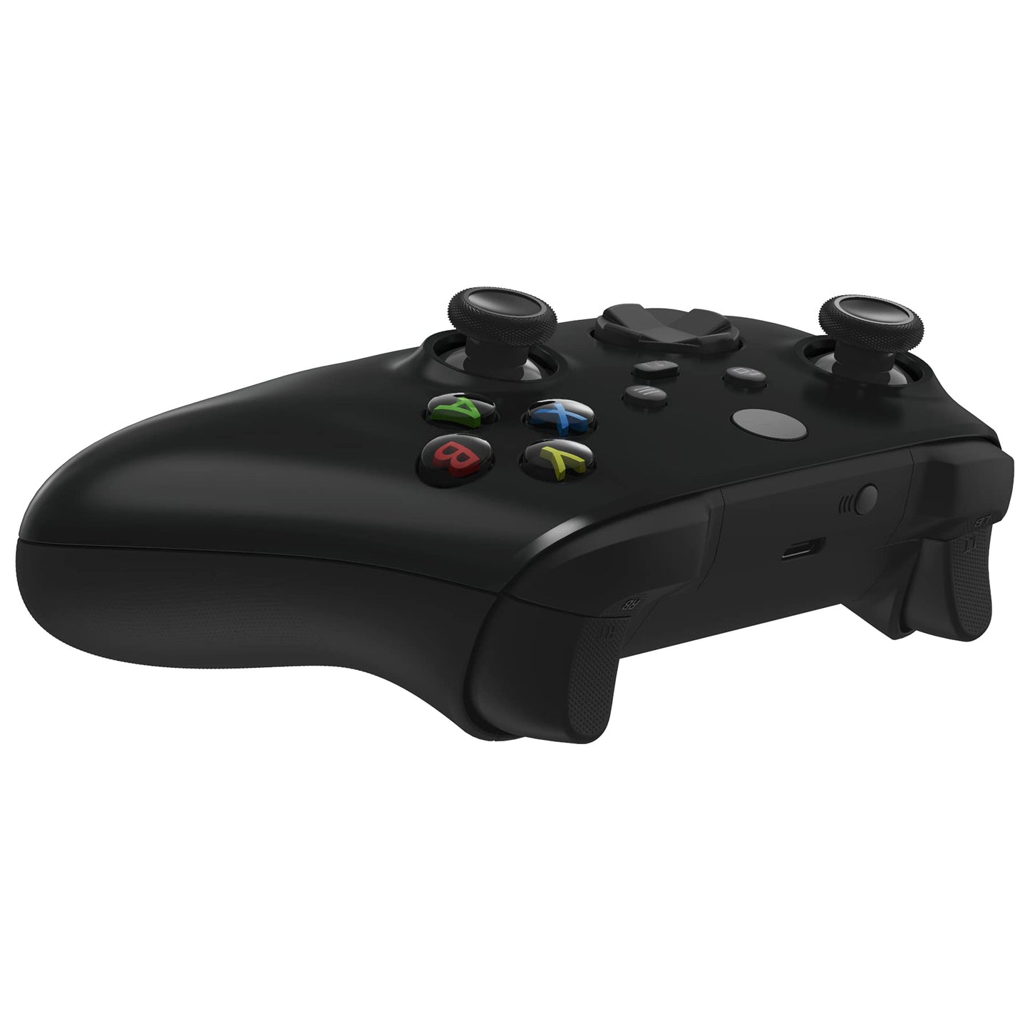 eXtremeRate Replacement Faceplate for Xbox Series X & S - Personalize Your Control - Solid Black Custom Front Housing Shell for Xbox Core Wireless Controller [NOT Included]