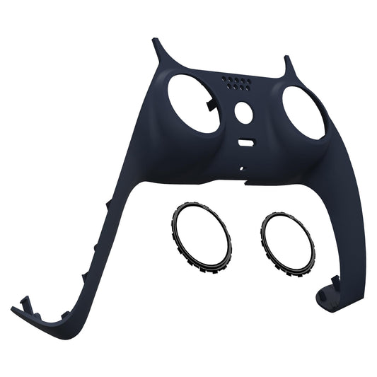eXtremeRate Midnight Blue Decorative Trim Shell Compatible with p s 5 Controller, Soft Touch DIY Replacement Clip Shell, Custom Plates Cover Compatible with p s 5 Controller with Accent Rings