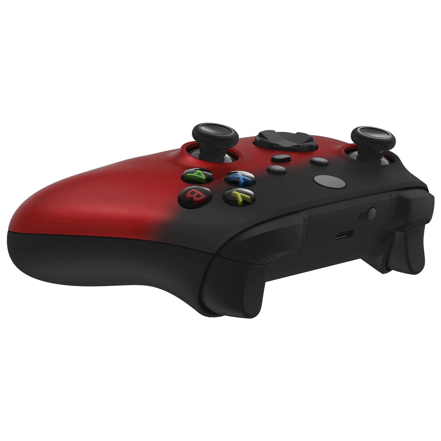 eXtremeRate Replacement Shell for Xbox Series X & S Controller - Personalized Upgrade - Shadow Red Soft Touch Grip Custom Cover Case Faceplate for Xbox Core Controller [Controller NOT Included]