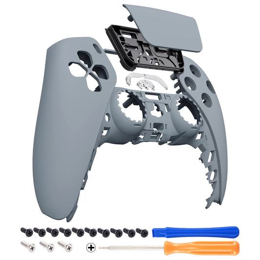 eXtremeRate New Hope Gray Touchpad Front Top Shell Compatible with ps5 Controller BDM-010 020 030 040 050, DIY Replacement Shell Custom Touch Pad Cover Compatible with ps5 Controller