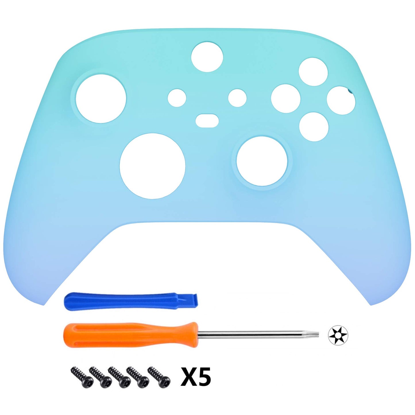 eXtremeRate Replacement Shell for Xbox Series X & S Controller - Personalized Upgrade - Gradient Blue Violet Custom Case Faceplate Cover for Xbox Core Wireless Controller [Controller NOT Included]