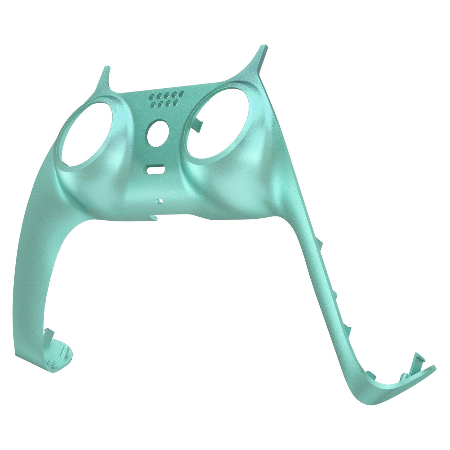eXtremeRate Metallic Vista Green Decorative Trim Shell Compatible with p s 5 Controller, DIY Replacement Clip Shell, Custom Plates Cover Compatible with p s 5 Controller with Accent Rings