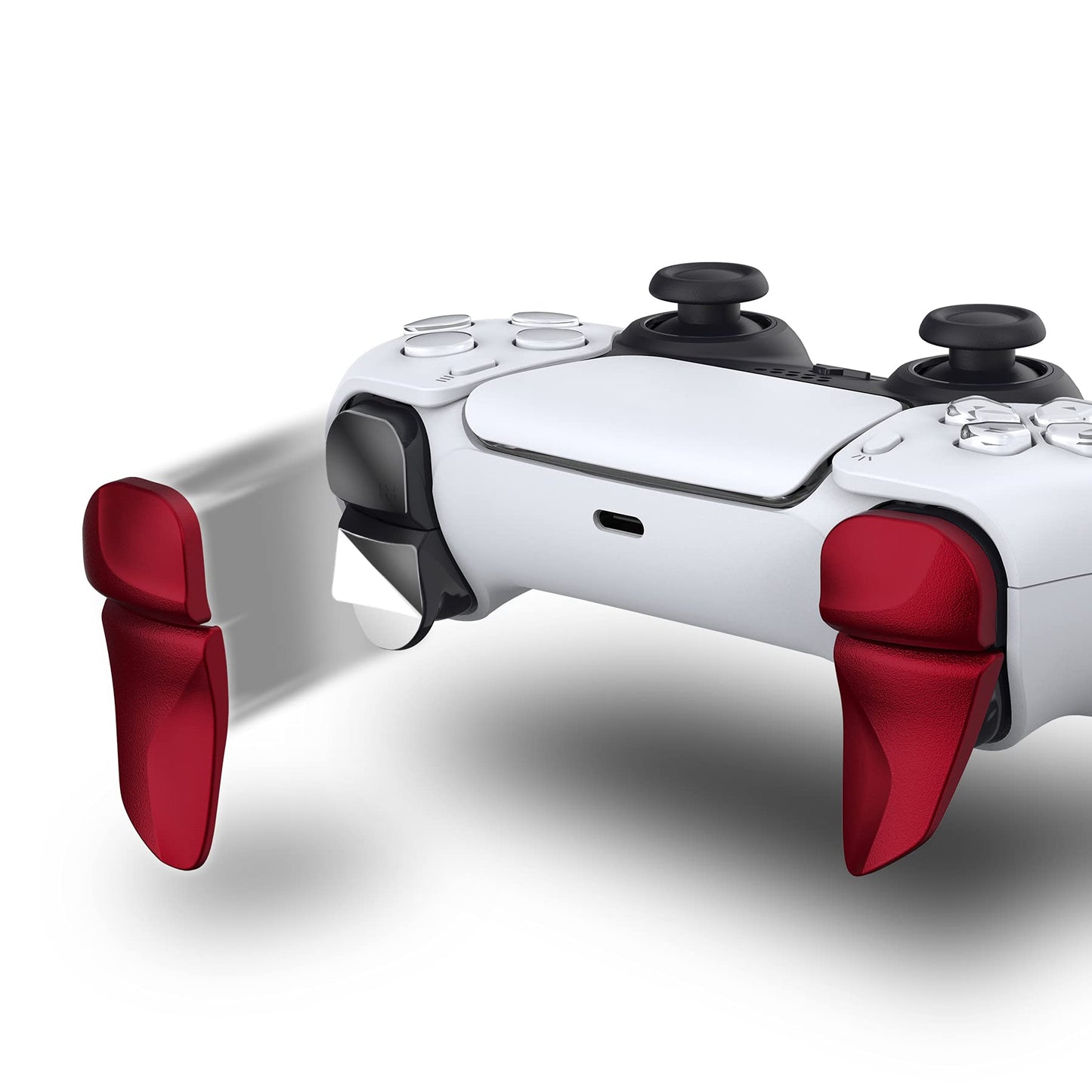 PlayVital Blade 2 Pairs Shoulder Buttons Extension Triggers for ps5 Controller, Game Improvement Adjusters for PS Portal Remote Player, Bumper Trigger Extenders for ps5 Edge Controller - Scarlet Red