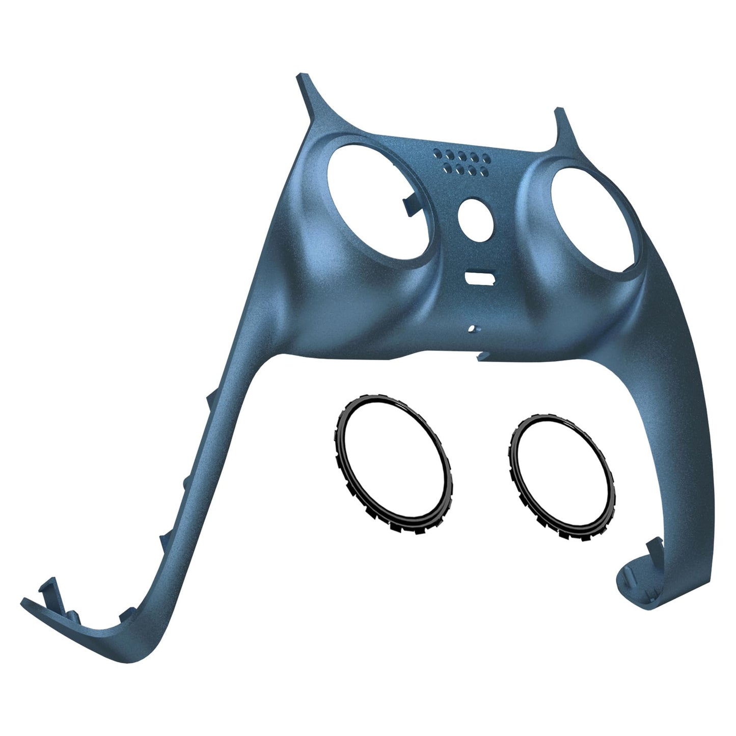 eXtremeRate Metallic Regal Blue Decorative Trim Shell Compatible with p s 5 Controller, DIY Replacement Clip Shell, Custom Plates Cover Compatible with p s 5 Controller with Accent Rings
