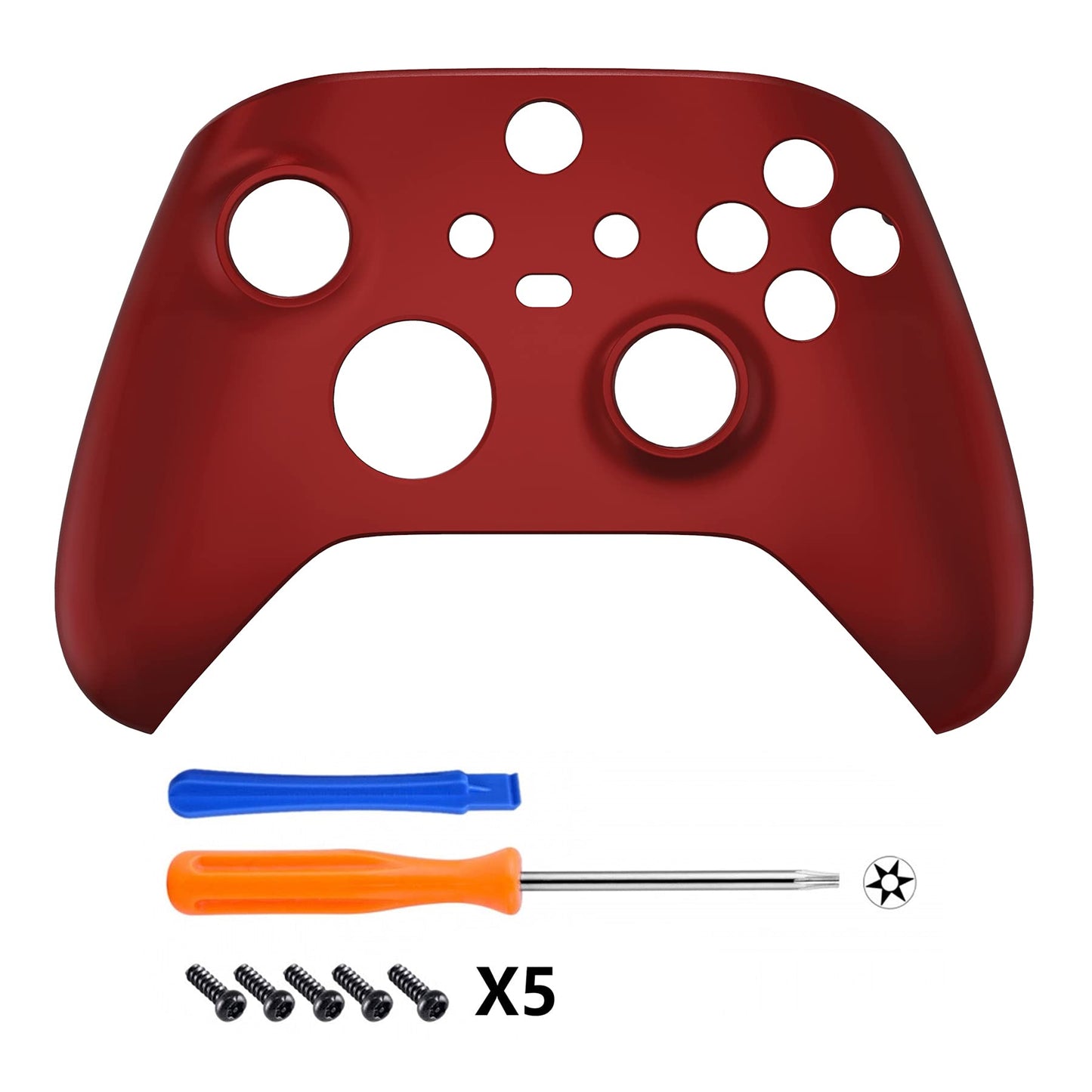 eXtremeRate Scarlet Red Replacement Shell for Xbox Series X & S Controller - Personalized Upgrade - Soft Touch Grip Custom Gaming Case Faceplate for Xbox Core Controller [Controller NOT Included]
