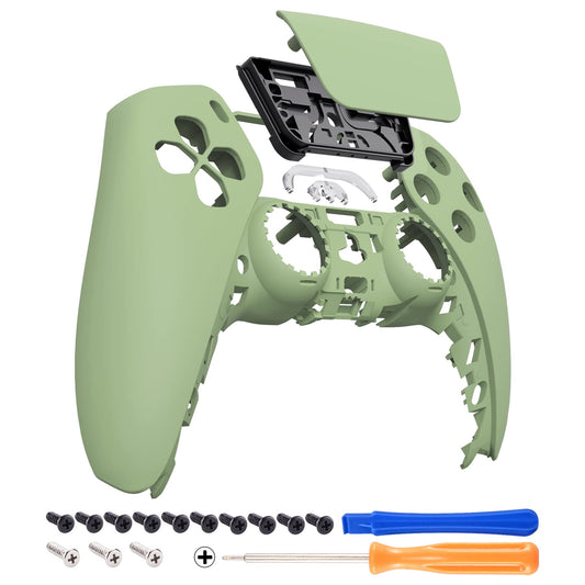 eXtremeRate Matcha Green Touchpad Front Top Shell Compatible with ps5 Controller BDM-010 020 030 040 050, DIY Replacement Shell Custom Touch Pad Cover Compatible with ps5 Controller