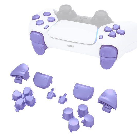 eXtremeRate Replacement D-pad R1 L1 R2 L2 Triggers Share Options Face Buttons, Metallic Snowstorm Mauve Full Set Buttons Compatible with ps5 Controller BDM-010 & BDM-020