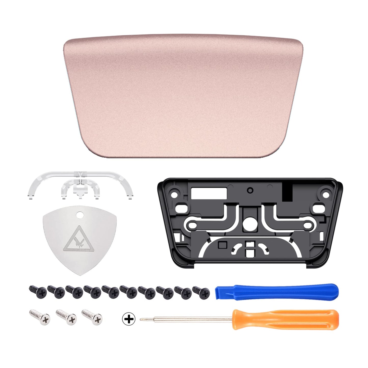 eXtremeRate Replacement Touchpad Cover Compatible with ps5 Controller BDM-010 020 030 040 050 Models, Custom Metallic Rose Gold Touch Pad Repair Part Compatible with ps5
