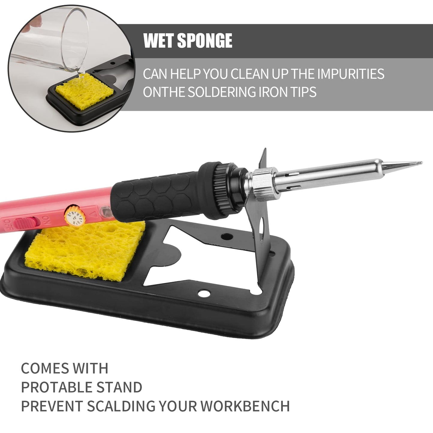 Soldering Iron Kit, 60W Soldering Iron with 5pc Interchangeable Tips, 10-in-1 Adjustable Temperature Solder Welding Tools, Fast Heating, Electronic Repair, 110V