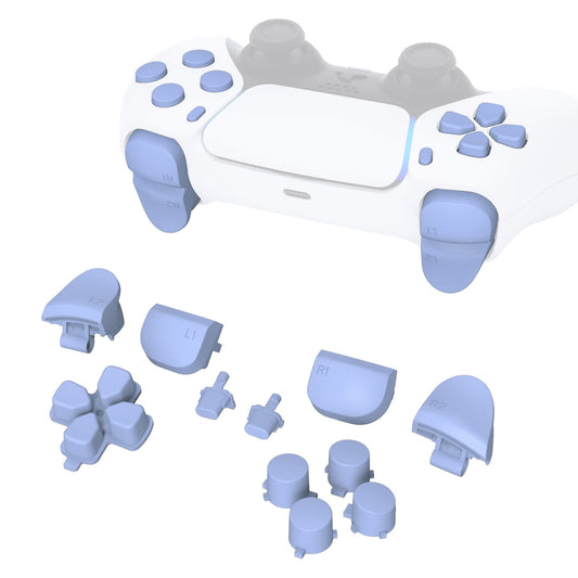 eXtremeRate Replacement D-pad R1 L1 R2 L2 Triggers Share Options Face Buttons, Light Violet Full Set Buttons Compatible with ps5 Controller BDM-010 & BDM-020