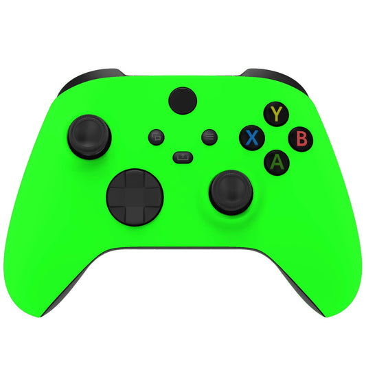eXtremeRate Replacement Shell for Xbox Series X & S Controller - Personalized Upgrade - Neon Green Soft Touch Grip Custom Cover Case Faceplate for Xbox Core Controller [Controller NOT Included]