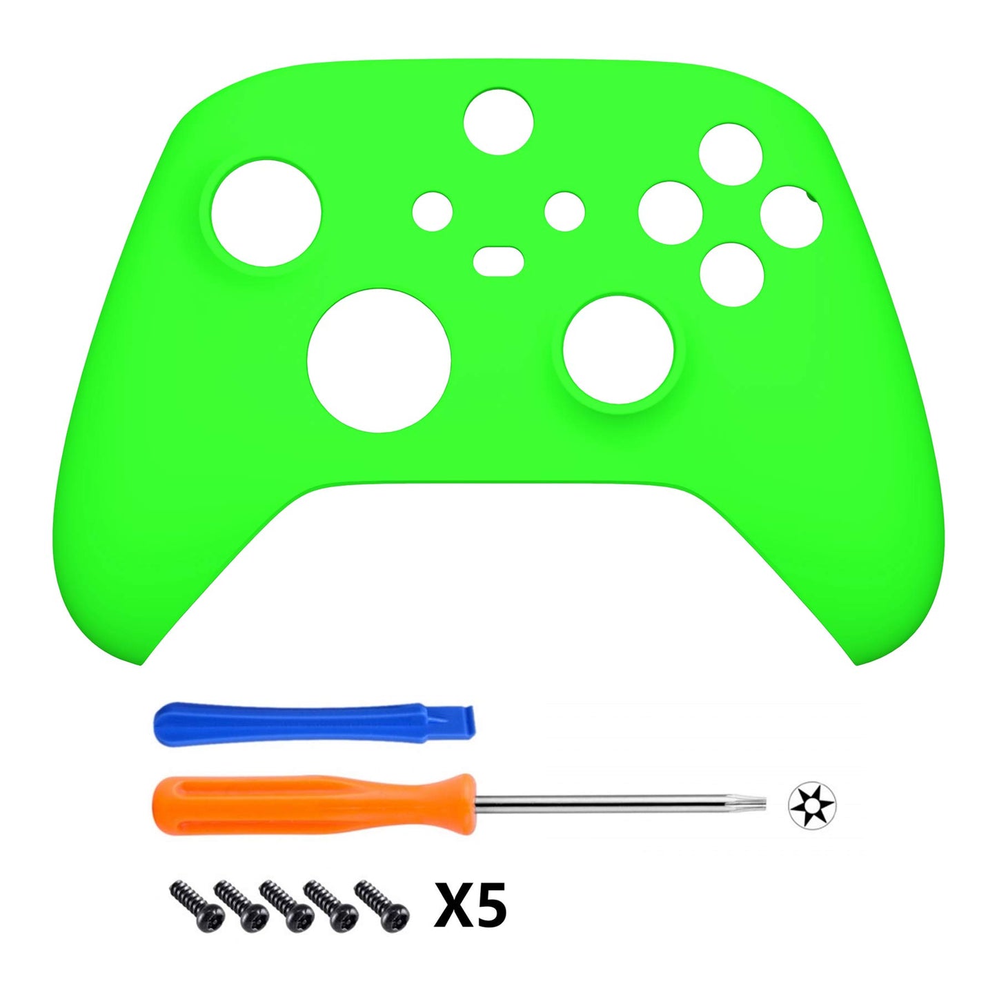 eXtremeRate Replacement Shell for Xbox Series X & S Controller - Personalized Upgrade - Neon Green Soft Touch Grip Custom Cover Case Faceplate for Xbox Core Controller [Controller NOT Included]
