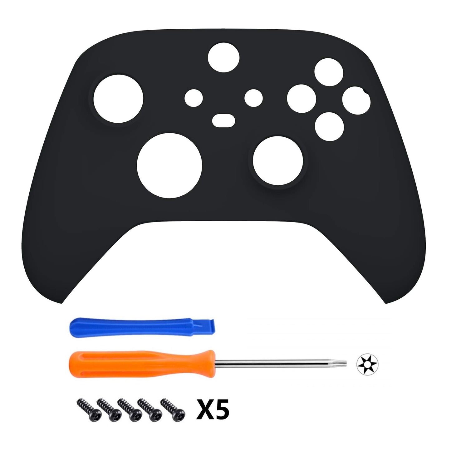 eXtremeRate Black Replacement Shell for Xbox Series X & S Controller - Personalized Upgrade - Soft Touch Grip Custom Cover Case Faceplate for Xbox Core Controller [Controller NOT Included]